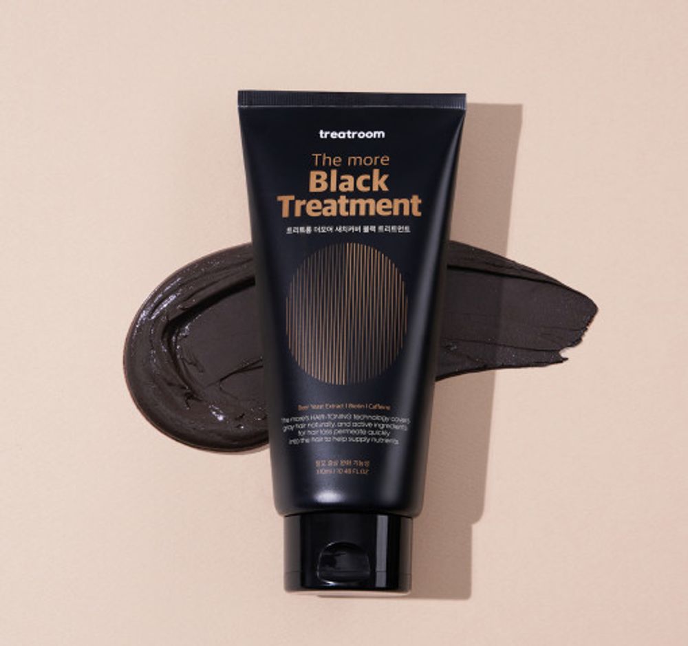 [TREATROOM] The More Black Treatment 310ml - Hair-Toning Black Coating, 5 Peptides for Softness, Nourishes Hair & Scalp with Herbal Extracts - Made in Korea
